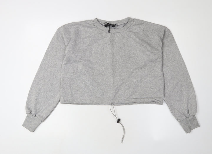 PrettyLittleThing Women's Grey Pullover Sweatshirt Size 8