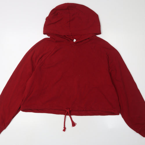 H&M Women's Red Pullover Hoodie - Size 12