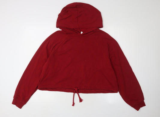 H&M Women's Red Pullover Hoodie - Size 12