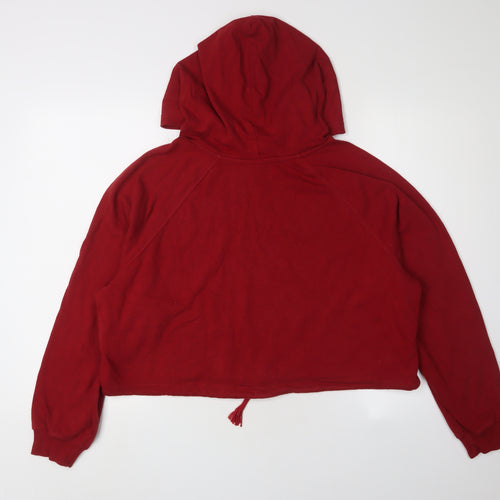 H&M Women's Red Pullover Hoodie - Size 12