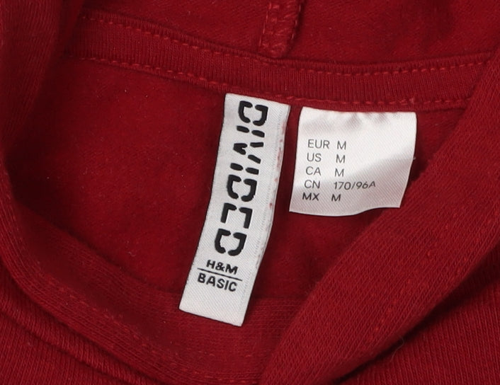 H&M Women's Red Pullover Hoodie - Size 12