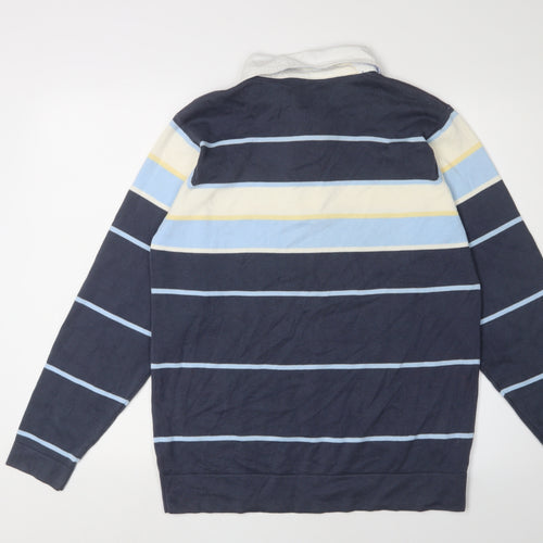 Marks and Spencer Men's Stripe Collared Pullover - S