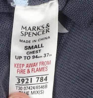 Marks and Spencer Men's Stripe Collared Pullover - S