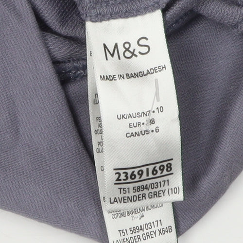 Marks and Spencer Women's Grey Full Zip Hoodie Size 10