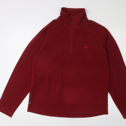 Hawkshead Active Men’s Red 1/4 Zip Fleece Sweatshirt S