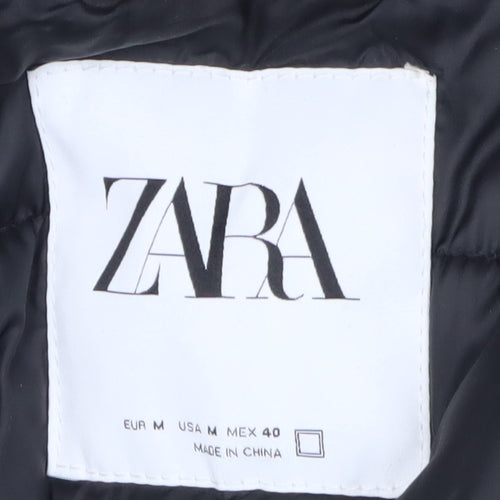 Zara Women Beige Parka Jacket Size 12 Hooded Pockets