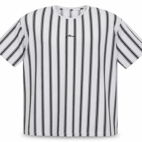 boohooMAN Men's White Striped XL T-Shirt