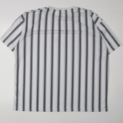 boohooMAN Men's White Striped XL T-Shirt