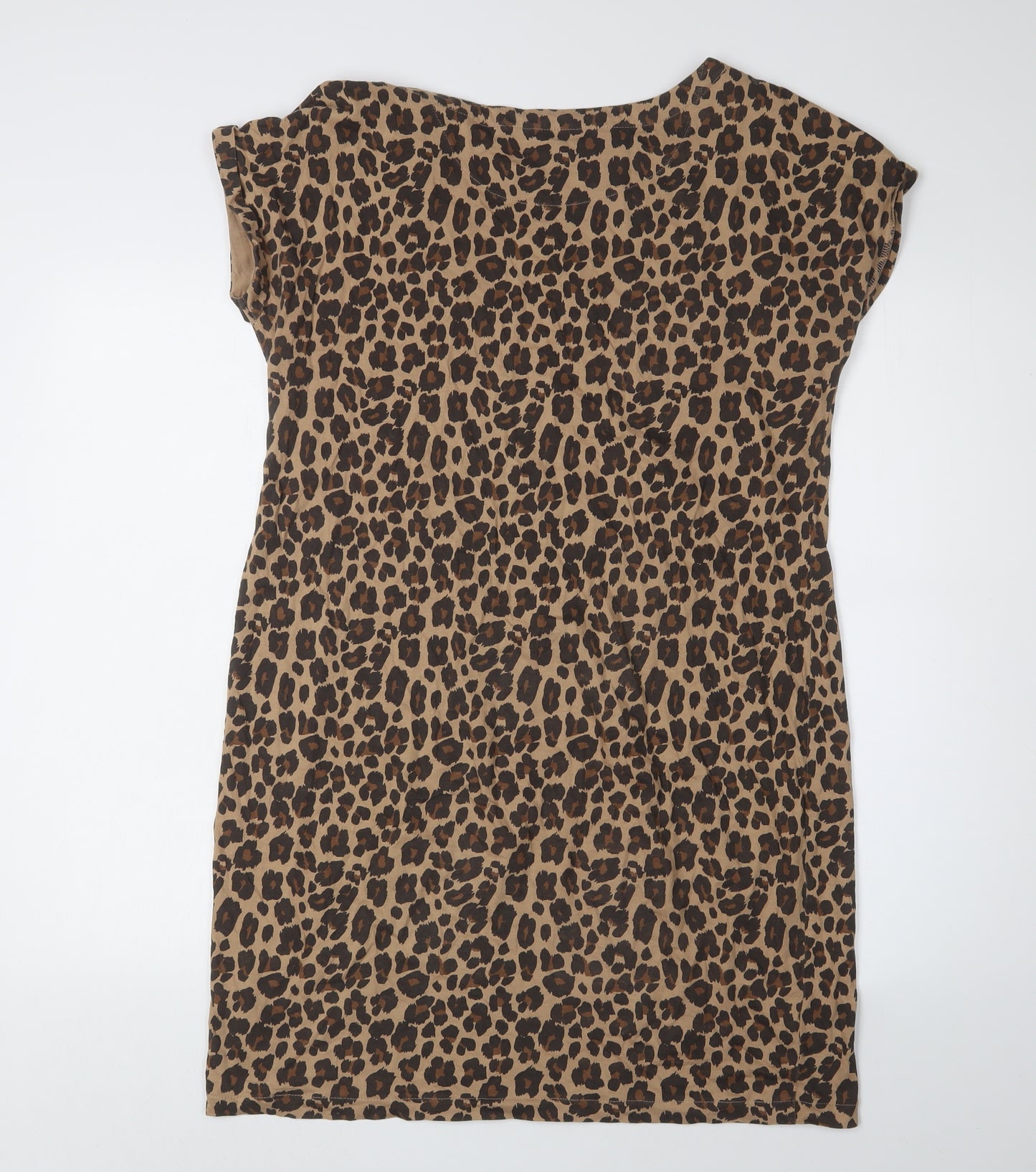 Next Women's Beige Leopard Print Bodycon Dress Size 10