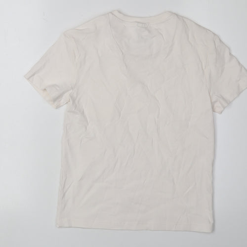 Marks and Spencer Girls Ivory T-Shirt 8-9 Years Cotton