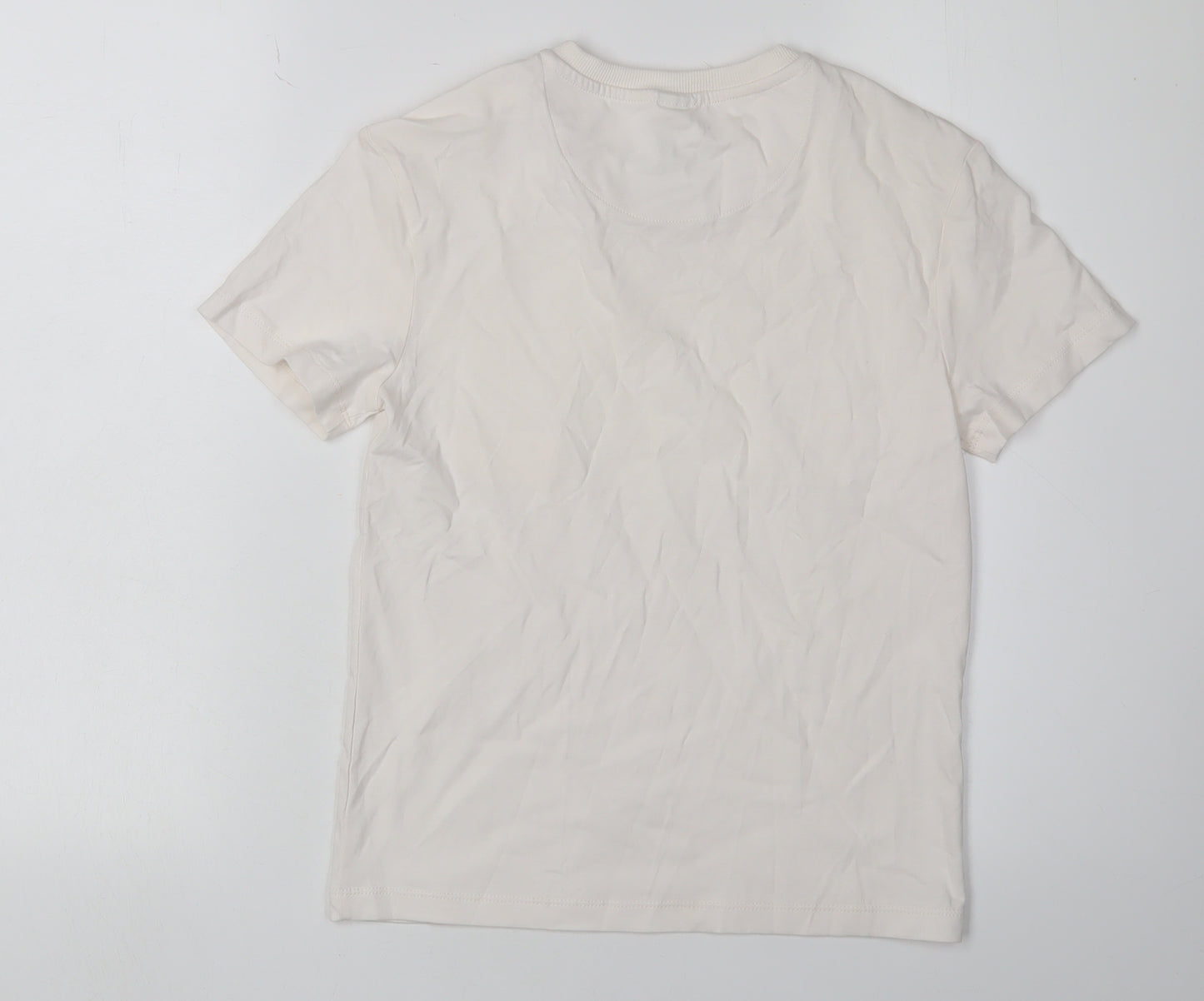 Marks and Spencer Girls Ivory T-Shirt 8-9 Years Cotton