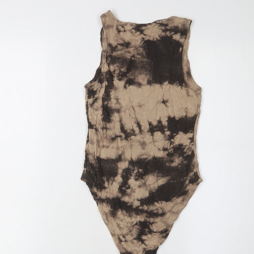 I SAW IT FIRST Women's Brown Tie Dye Bodysuit Size 8