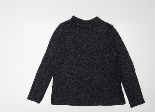 H&M Women's Mock Neck Black Pullover Jumper Size S