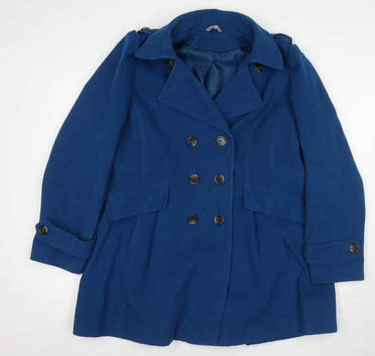 Marks and Spencer Women's Blue Pea Coat Size 16