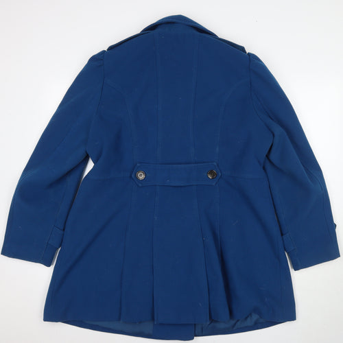 Marks and Spencer Women's Blue Pea Coat Size 16