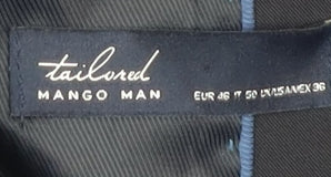 Mango Men's Black Super Slim Fit Blazer, 36R, Two-Button