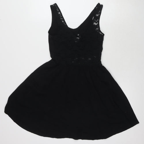 H&M Divided Women's Black Size 10 A-Line Lace Dress