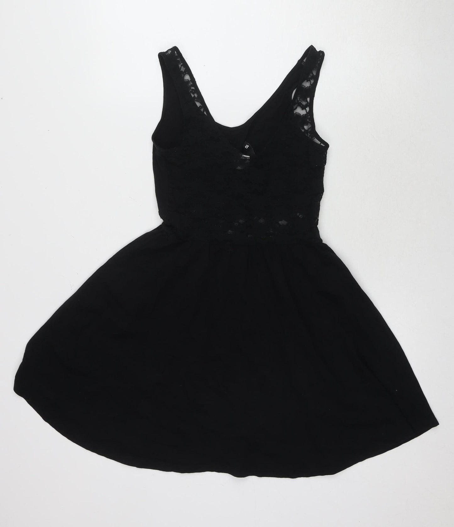 H&M Divided Women's Black Size 10 A-Line Lace Dress