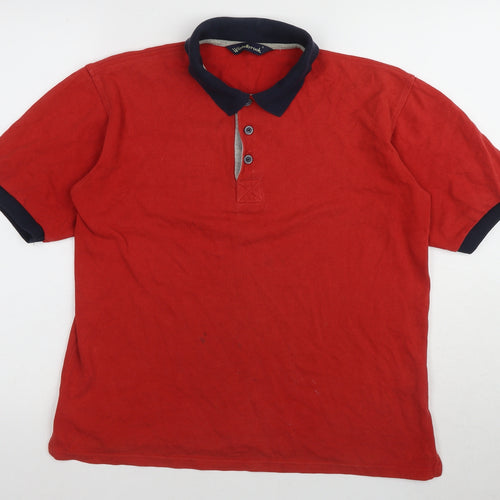 Woodbrook Men's Red Polo Shirt Size S Short Sleeve Button