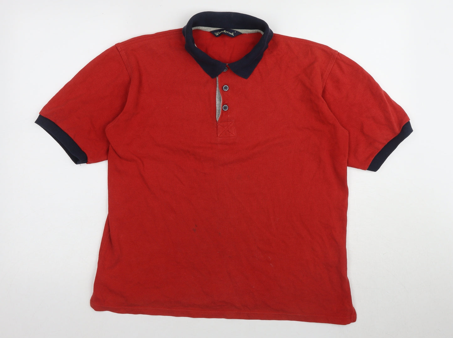 Woodbrook Men's Red Polo Shirt Size S Short Sleeve Button