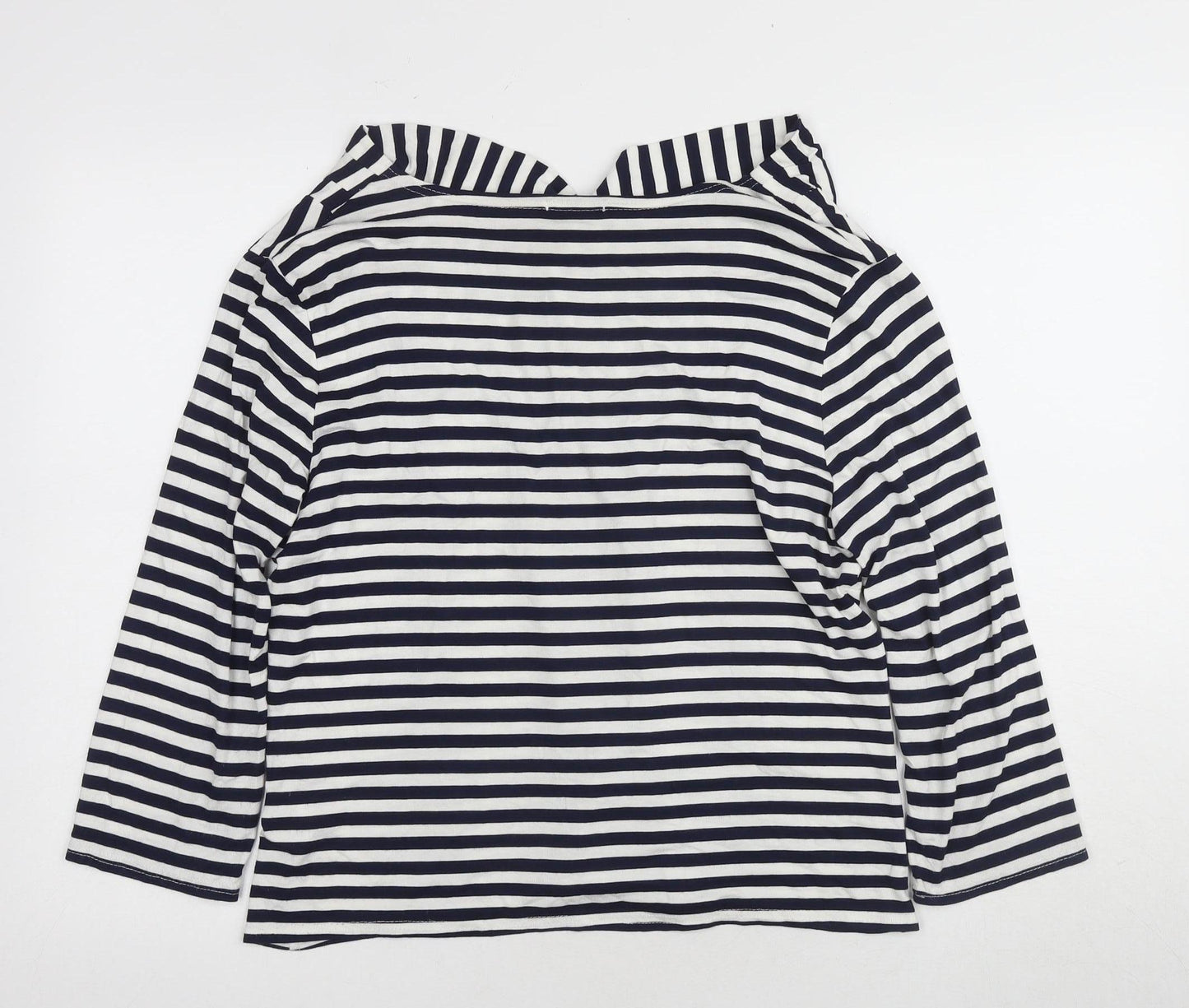 Roman Women's Blue Striped 3/4 Sleeve T-Shirt Size 16