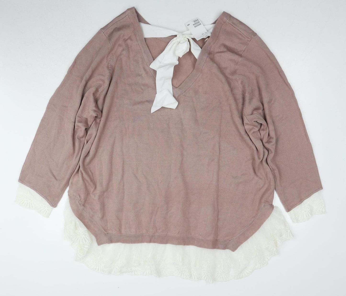 H&M Women's 3XL Pink Lace Pullover Jumper