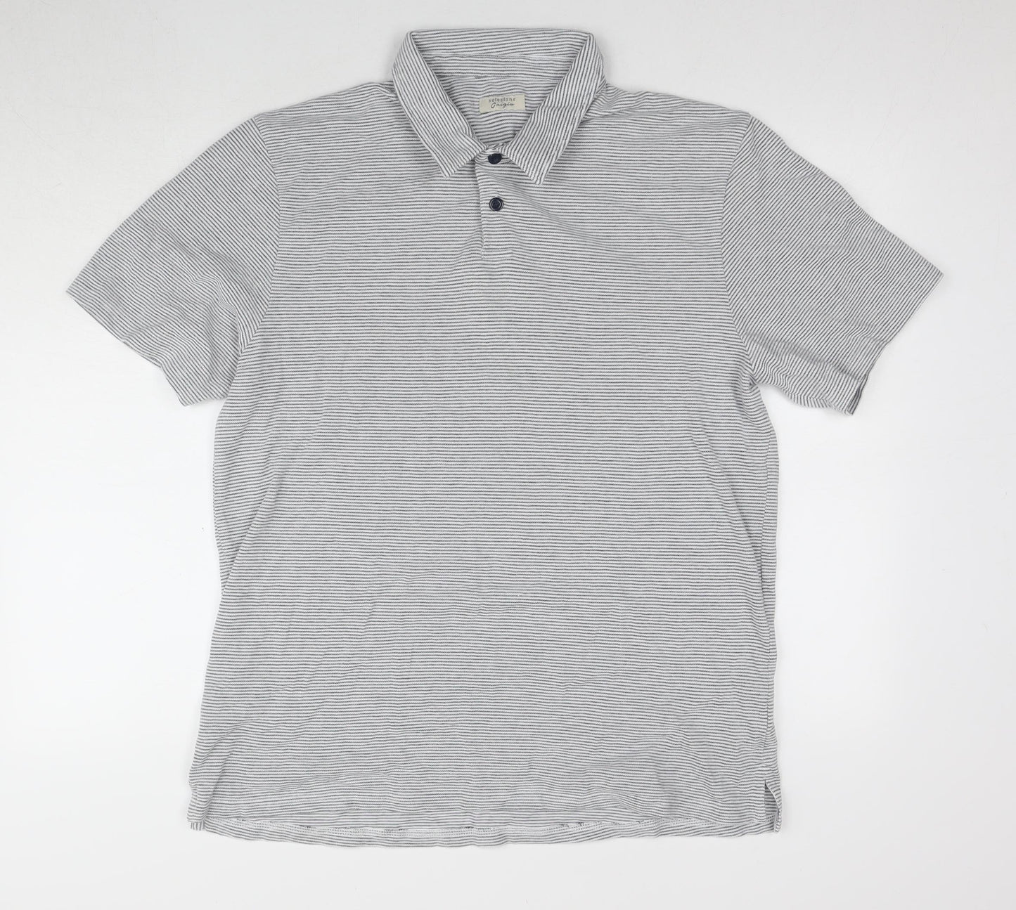 Selezione Grigio Men's Grey Stripe XL Polo Shirt