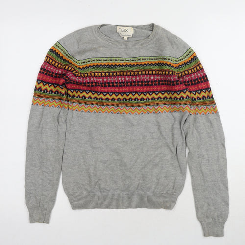 Next Women's Grey Geometric Pullover Jumper Size 6