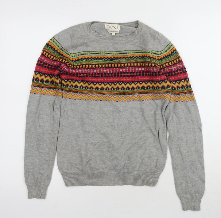 Next Women's Grey Geometric Pullover Jumper Size 6