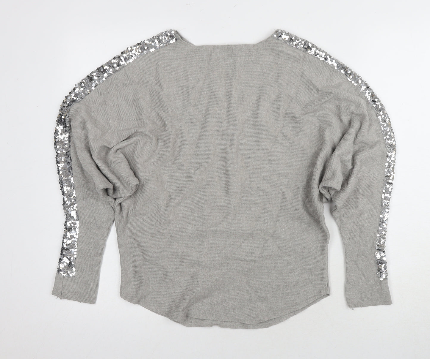 Quiz Women's Grey Sequin Pullover Jumper UK 6