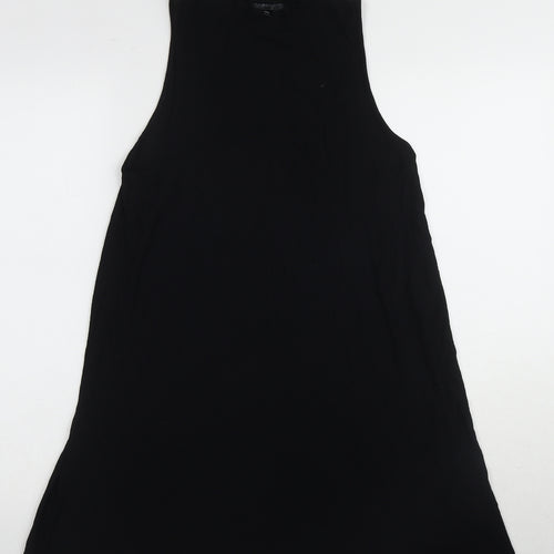 Topshop Women’s Black Mock Neck Shift Dress Size 10