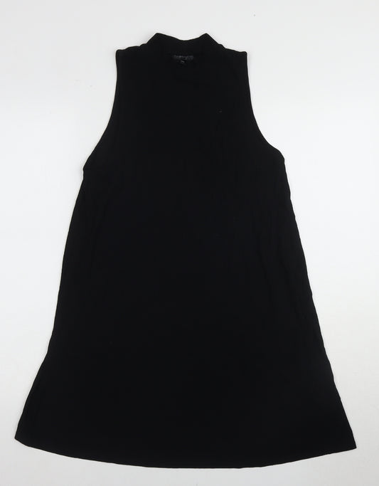 Topshop Women’s Black Mock Neck Shift Dress Size 10