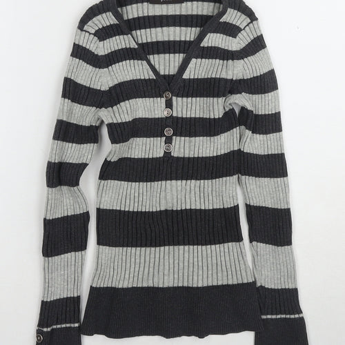 Principles Women's Black Striped Petite Jumper