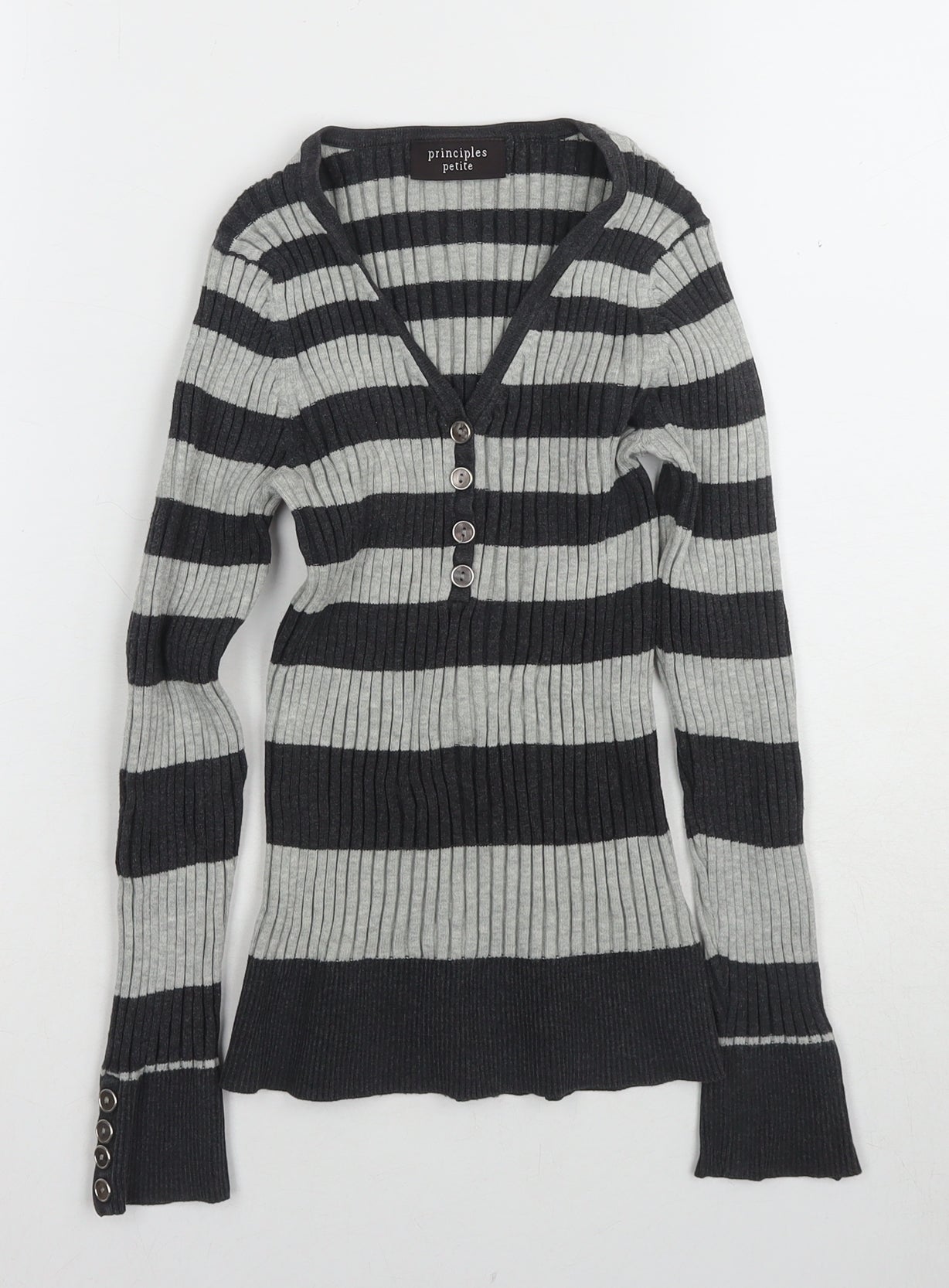 Principles Women's Black Striped Petite Jumper