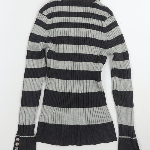 Principles Women's Black Striped Petite Jumper