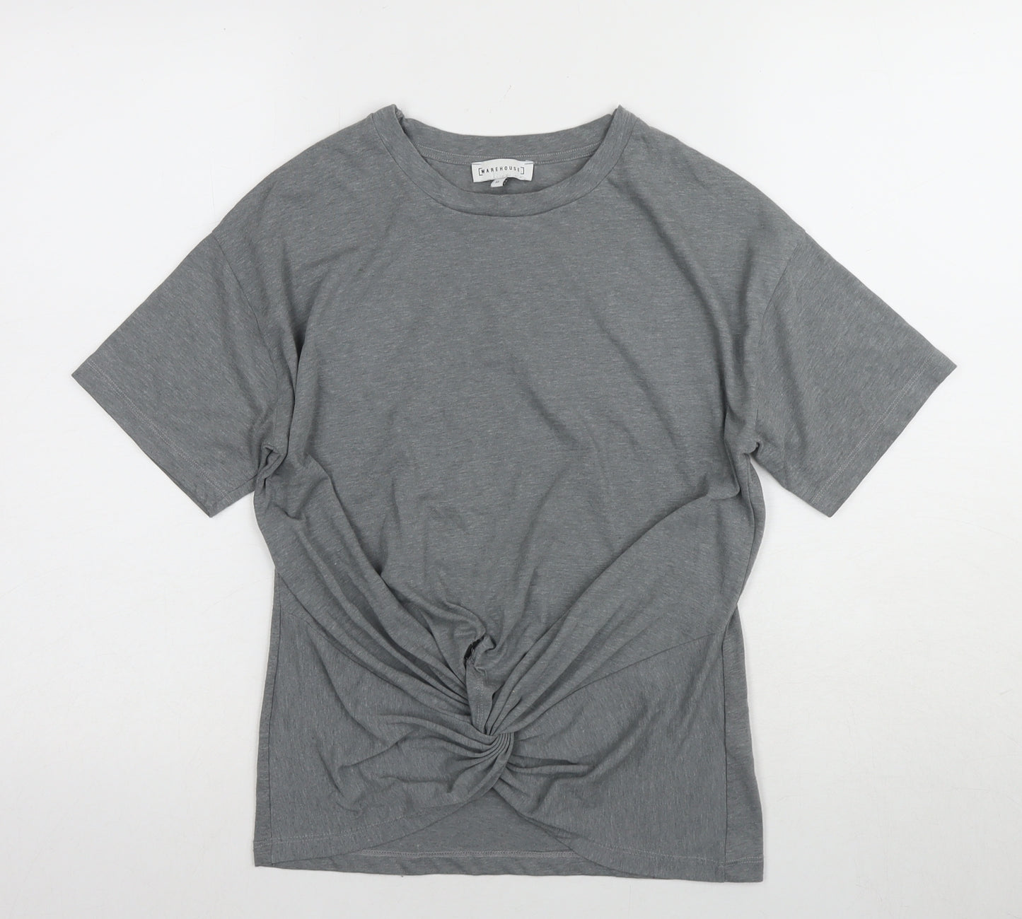 Warehouse Women's Grey Crew Neck T-Shirt Size 10