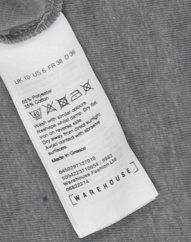 Warehouse Women's Grey Crew Neck T-Shirt Size 10