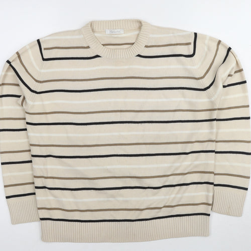 Berketex Women's Beige Striped Pullover Jumper Size 10-12