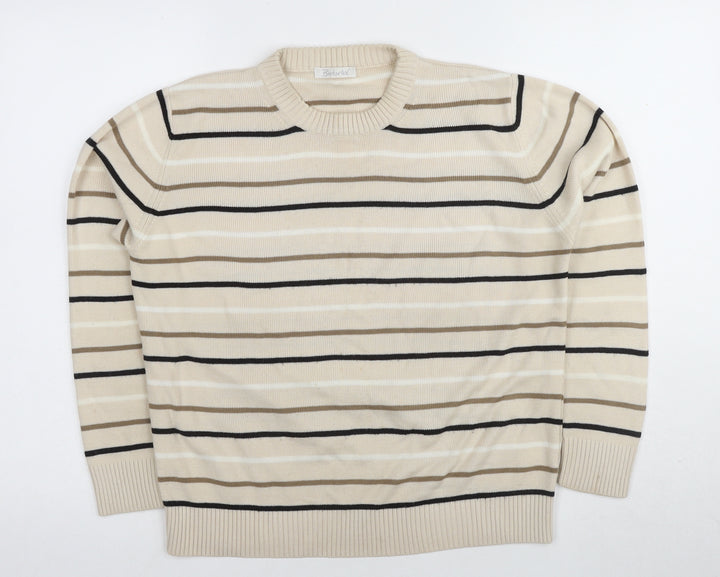 Berketex Women's Beige Striped Pullover Jumper Size 10-12