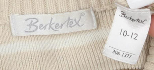 Berketex Women's Beige Striped Pullover Jumper Size 10-12