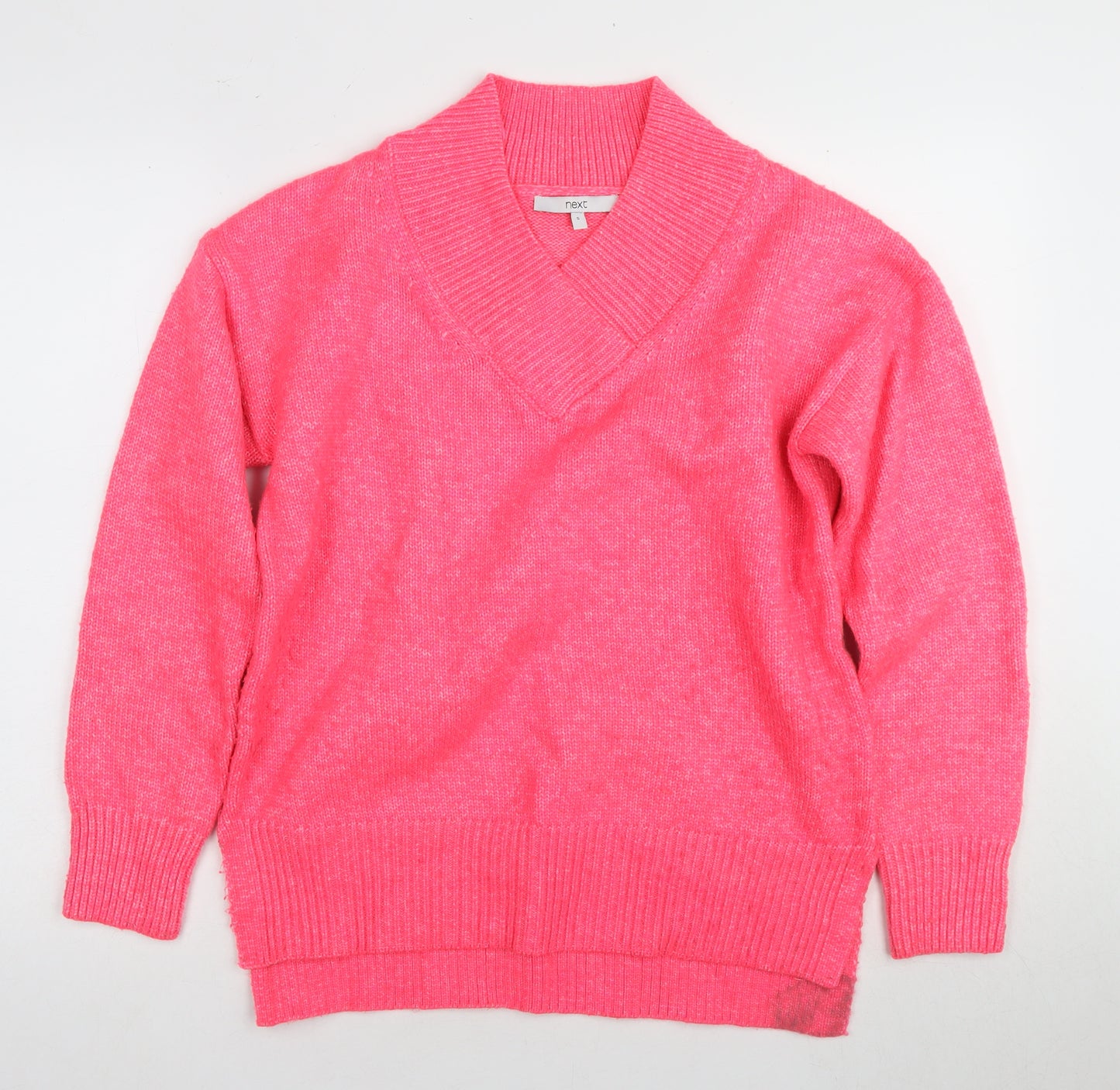 Next Women's Pink V-Neck Pullover Jumper Size 10