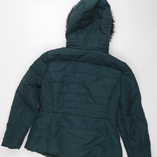 Debenhams Women's Green Puffer Jacket Size 14