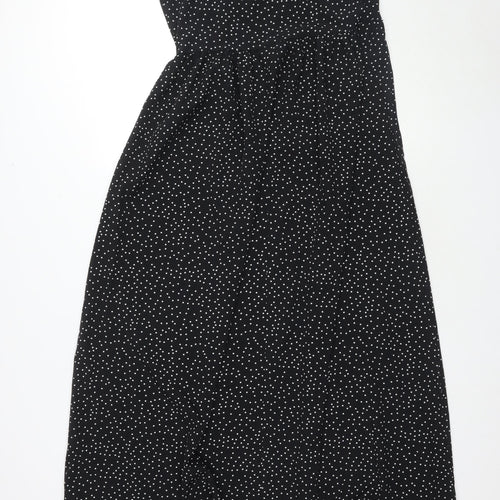 Boohoo Women's Black Polka Dot Slip Dress Size 12