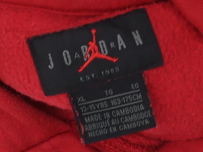 Jordan Boys Red Pullover Hoodie XL Graphic Print Casual
