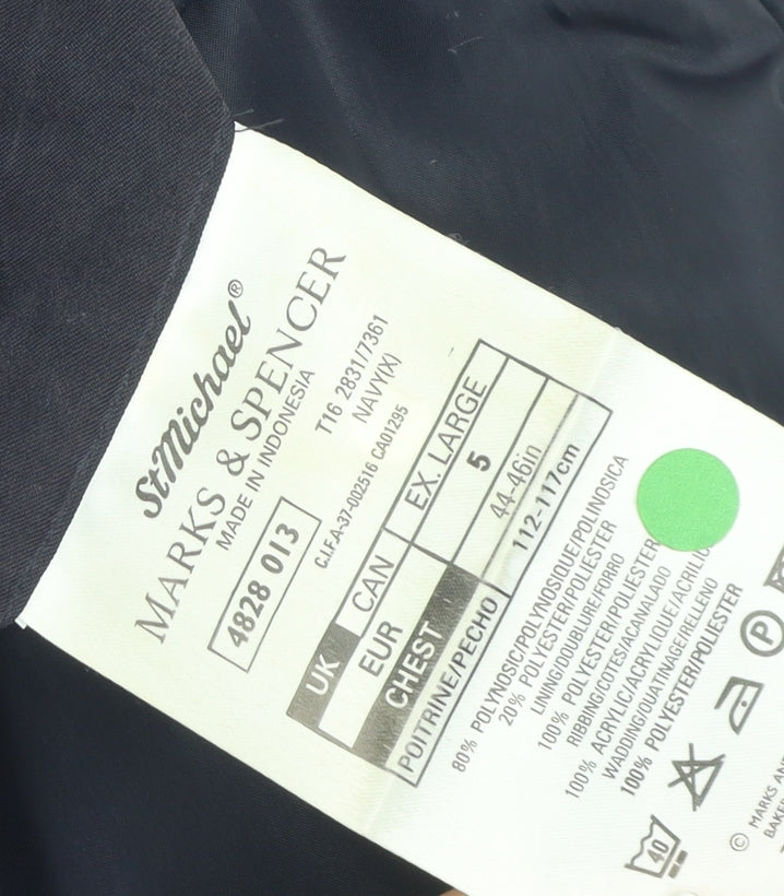 Marks and Spencer Men's Blue Bomber Jacket XL