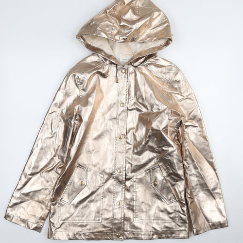 Urban Bliss Women's Gold Hooded Raincoat Jacket Size 10