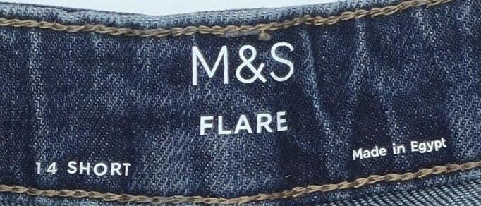 Marks and Spencer Women's Blue Flared Jeans Size 14