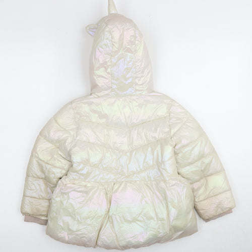 Very Girls Unicorn Puffer Jacket, 4-5 Years, Multicoloured