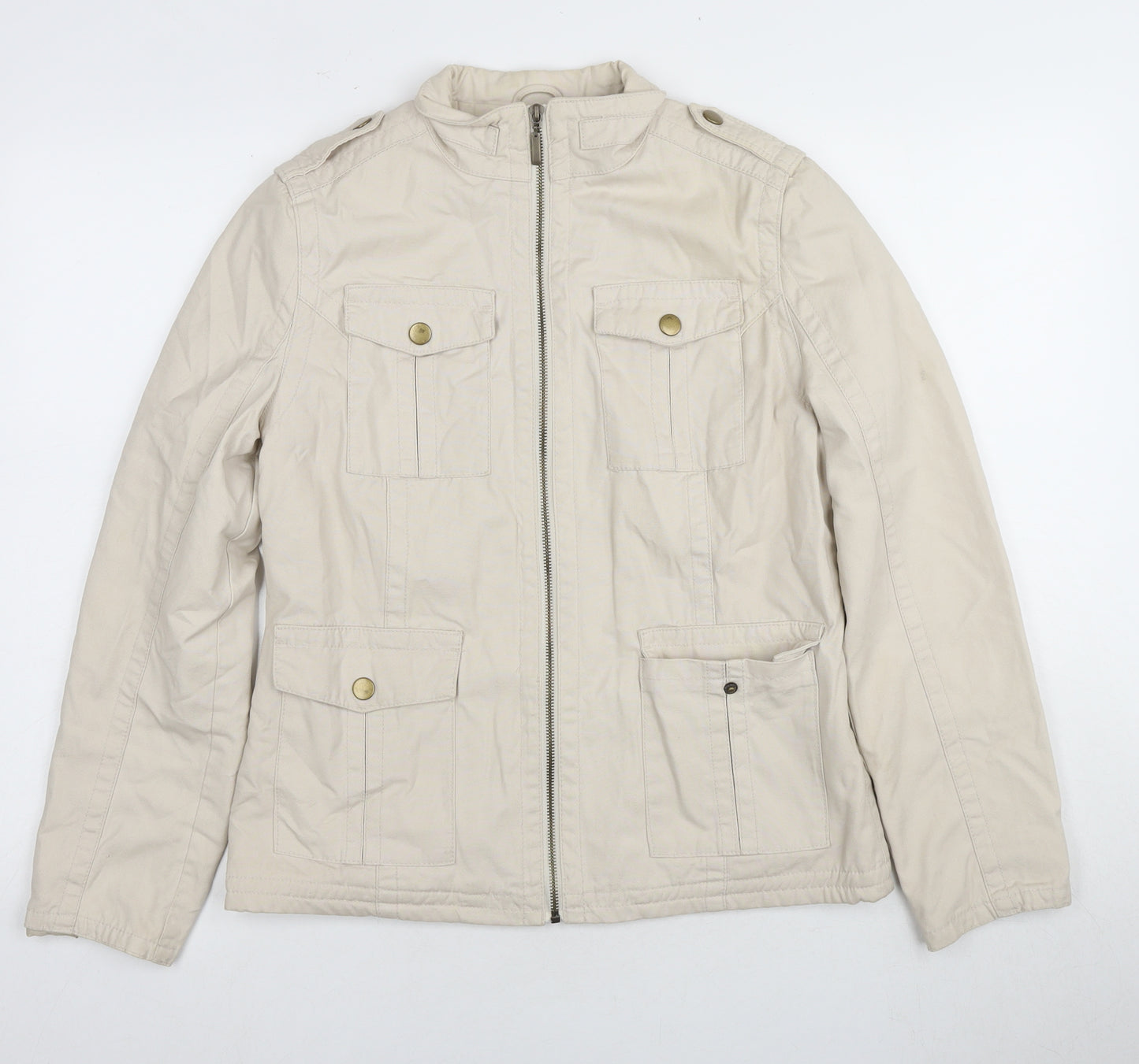 BHS Women's Beige Military Jacket Size 12