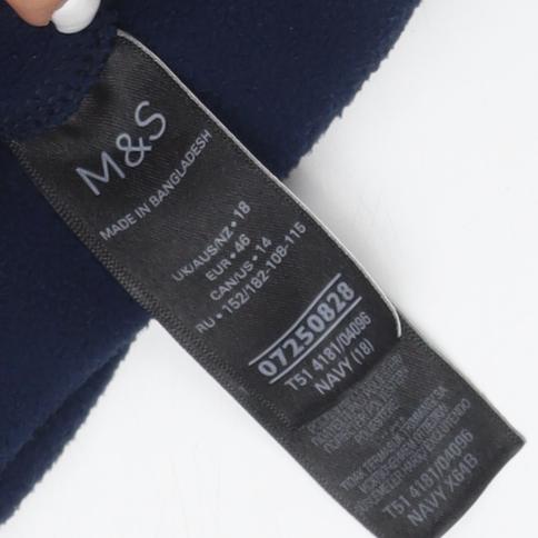 Marks and Spencer Women's Blue Fleece Jacket Size 18